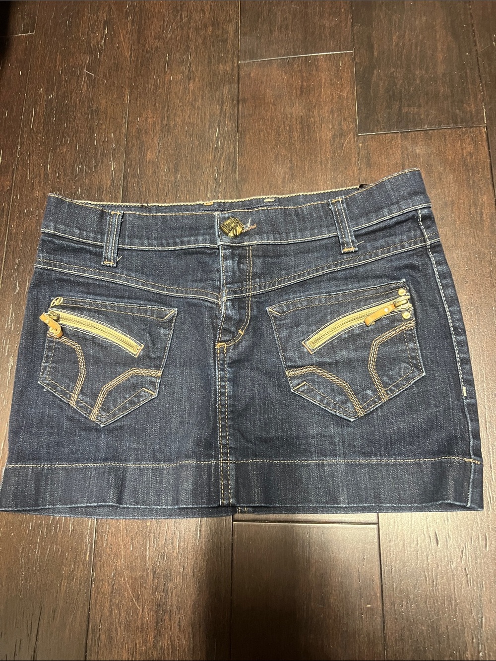 Miss Sixty Dark Blue Denim Mini Skirt
